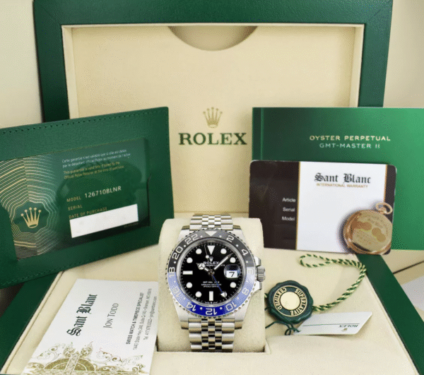 ROLEX – 2023 Stainless Steel GMT Master II Batgirl CARD 126710 BLNR – SANT BLANC