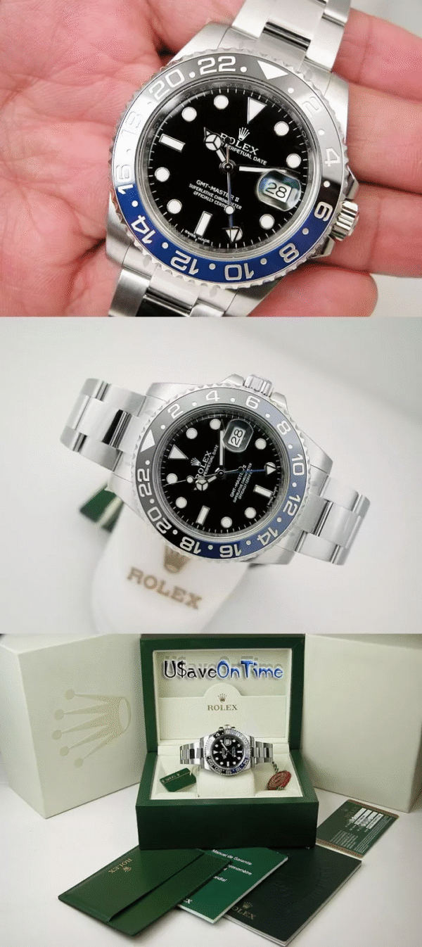 Rolex GMT-Master II 116710BLNR Silver Oyster Bracelet with Blue and Black Bezel 2023 - Image 5