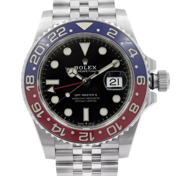 Click to enlarge Rolex GMT-Master II 126710BLRO Silver Jubilee Bracelet with Red and Blue Bezel - Image 6