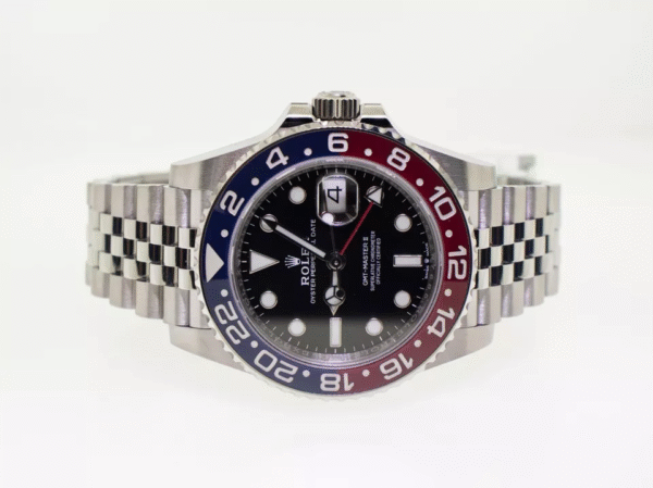 Rolex GMT-Master II 40mm Stainless Steel Black Dial Pepsi Red Blue Bezel 126710 - Image 3