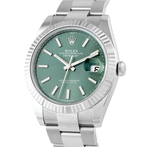 Rolex Datejust 41 Green Dial Steel and White Gold Watch 126334 Ref: 126334 - Image 2