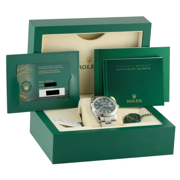 Rolex Datejust 41 Green Dial Steel and White Gold Watch 126334 Ref: 126334 - Image 5