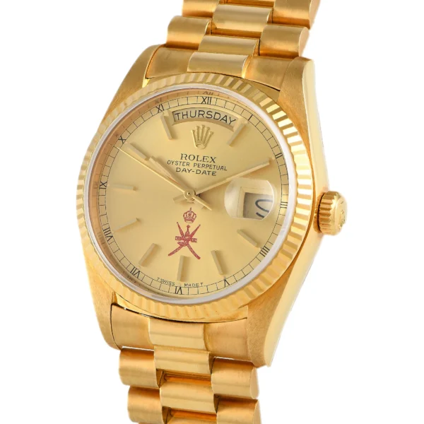 Rolex Day-Date 36 Champagne Khanjar Dial Watch 18038 Ref: 18038 - Image 2