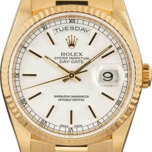 Pre-Owned Rolex President 18238 White Dial