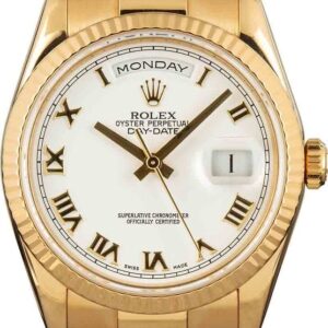 Rolex Day-Date 118238 White Roman Dial