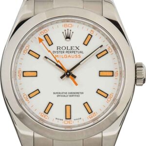 Rolex Milgauss 116400 White and Orange Dial