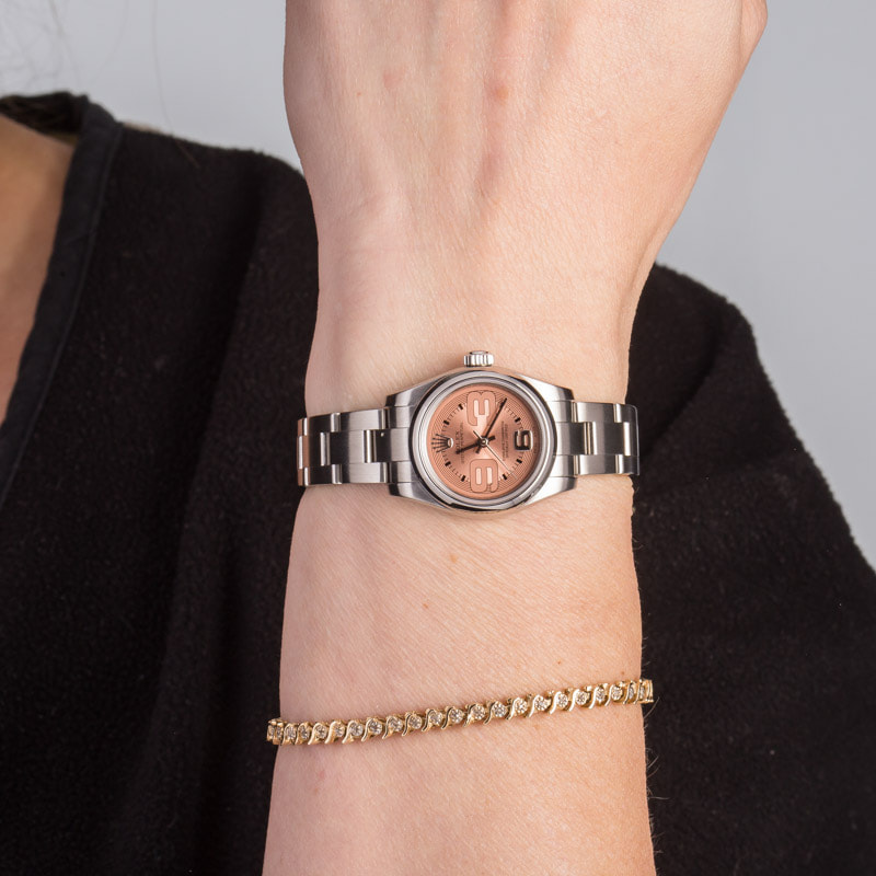 Ladies Rolex Oyster Perpetual 176200 Pink Dial - Image 5