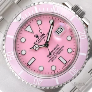 Rolex Submariner 116610 Date Steel 40mm-Custom Pink Ceramic Bezel & Pink Dial