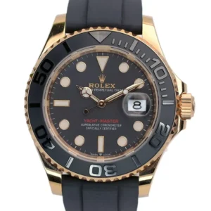2023 NEW ROLEX YACHT-MASTER 126655 18K ROSE GOLD BLACK DIAL OYSTER FLEX