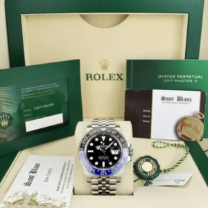 ROLEX – 2023 Stainless Steel GMT Master II Batgirl CARD 126710 BLNR – SANT BLANC
