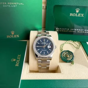 Rolex Datejust 36mm Full Set 2023 UNWORN 126200 Blue Fluted Motif Dial Diamond B