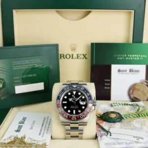 Rolex GMT-Master II 40mm Stainless Steel Black Dial Pepsi Red Blue Bezel 126710