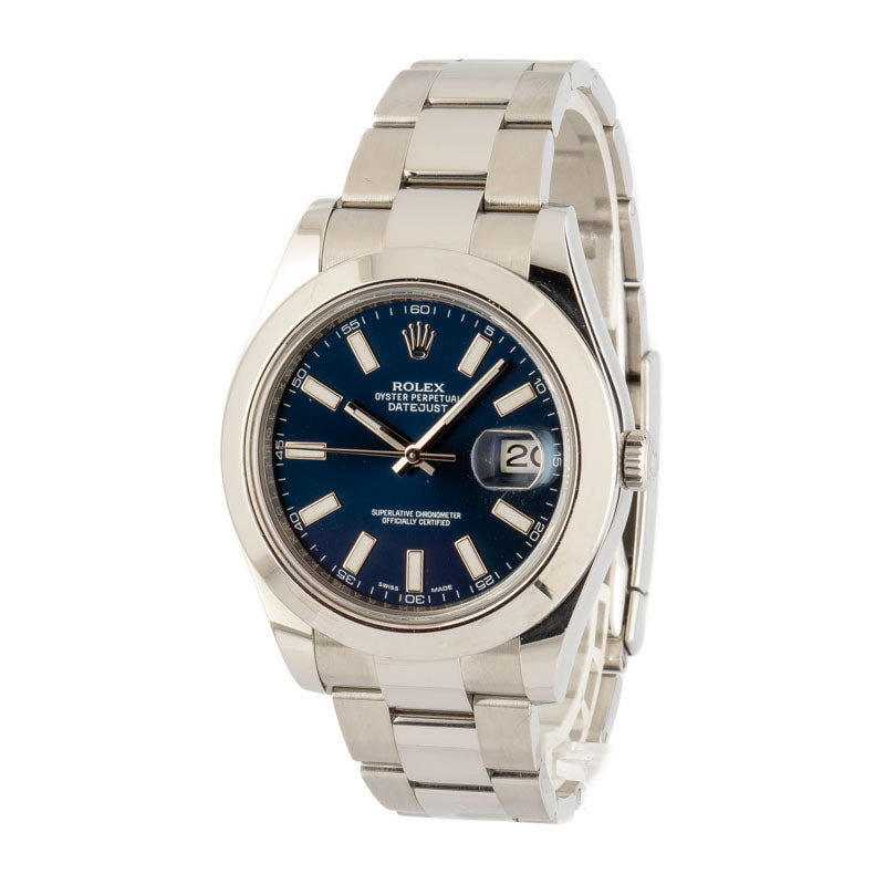 Mens Rolex Datejust II Ref 116300 Blue Dial